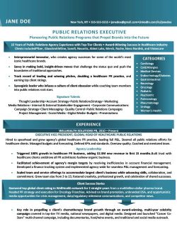 Public Relations Director Resume Sample 1