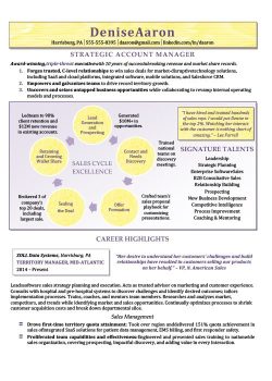 Strategic Account Manager Resume Sample 1