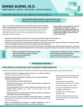 board of directors resume