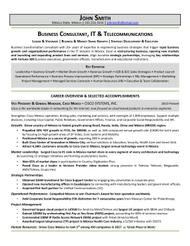 business consultant resume