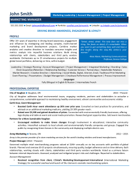 marketing manager resume