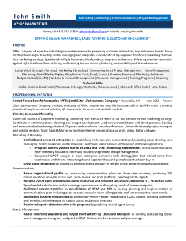 marketing vp resume