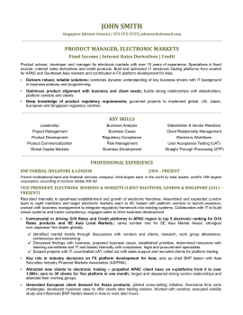 product manager resume