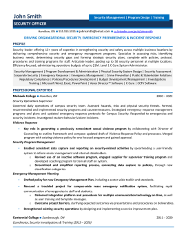 security officer resume