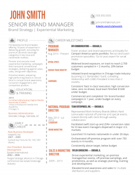 senior brand manager resume sample